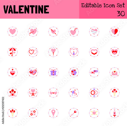 Valentine Flat Icon Set