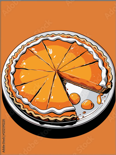 orange pie vector art for design needs