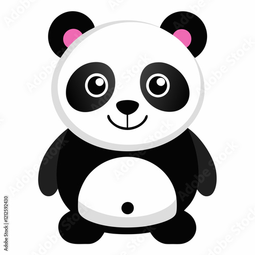 panda bear with a bamboo white background