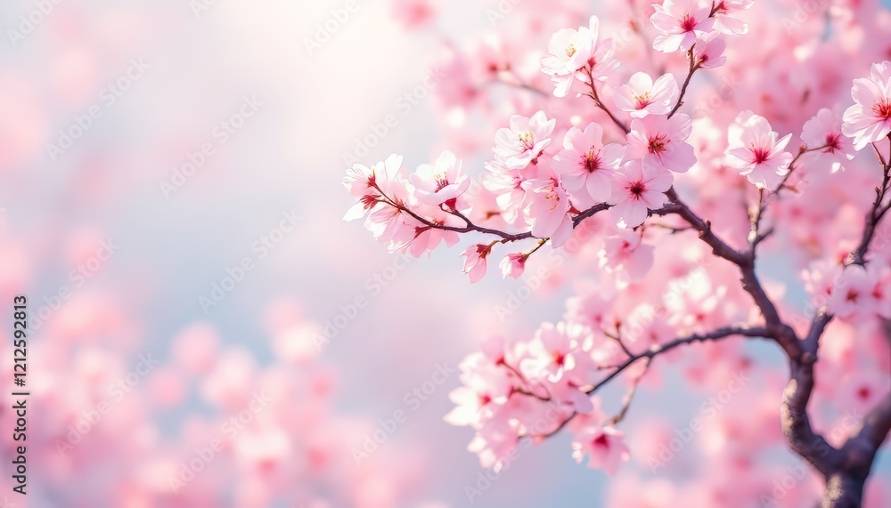 Delicate cherry blossoms create a serene spring ambiance. Delicate cherry blossoms create a serene spring ambiance.