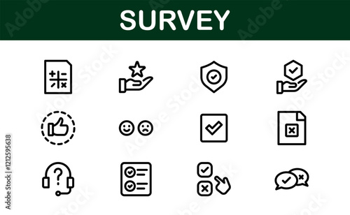 Premium Survey Icons. Clean, Editable Vectors for Data Collection, Market Research, Customer Feedback, and Polling Applications.