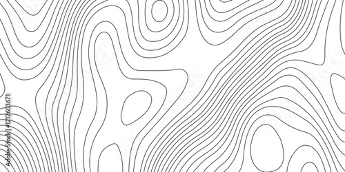 Abstract topographic contours map background, Vector contour topographic map background. Topography and geography map grid abstract backdrop, Modern design with White background.