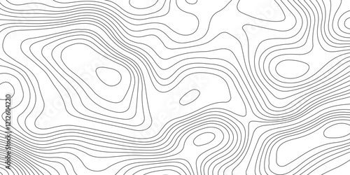 Abstract topographic contours map background, Vector contour topographic map background. Topography and geography map grid abstract backdrop, Modern design with White background.
