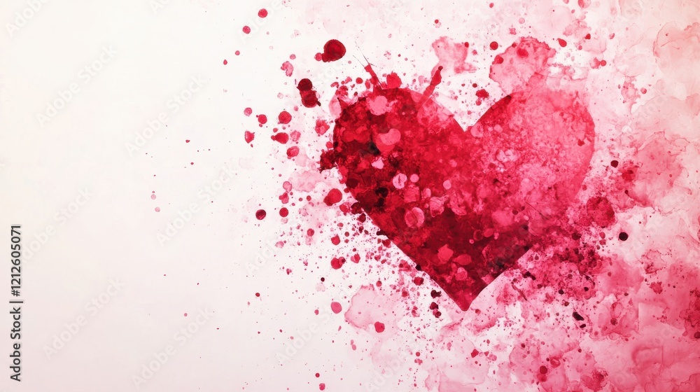 Fototapeta premium Creative Valentine's Day Abstract Art, Digital Design, Heart Shapes, Artistic Environment, Colorful Viewpoint