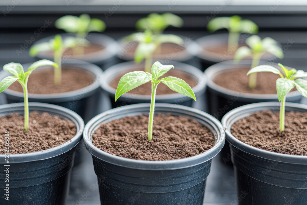 Growing seedlings a gardening event in a greenhouse environment close-up view nature concept Growing seedlings a gardening event in a greenhouse environment close-up view nature concept