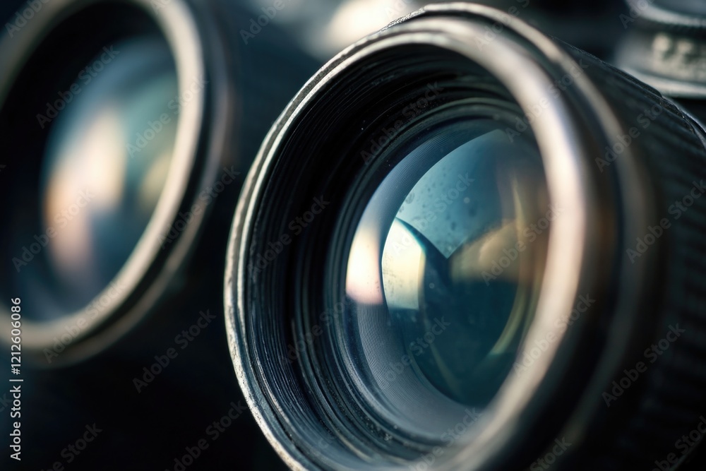 A close-up view of a pair of binoculars, useful for photography, birdwatching or surveillance A close-up view of a pair of binoculars, useful for photography, birdwatching or surveillance