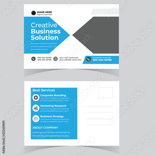 Corporate Postcard or Eddm postcard design template, Corporate Business Postcard Template Design, Simple and Clean Modern Minimal Postcard Template, Business Postcard Layout