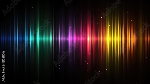 Colorful Abstract Digital Sound Wave Spectrum with Luminous Vertical Lines