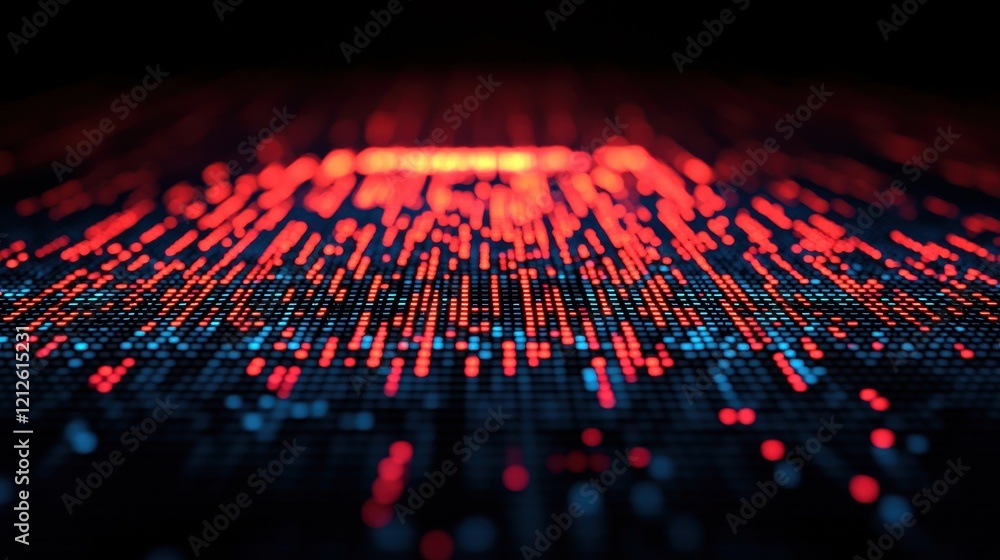 Fototapeta premium Digital Transformation Organizational Change Leadership concept. Glowing Digital Building Construction in Abstract Futuristic Architecture