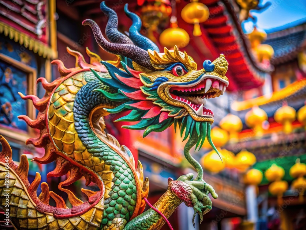 custom made wallpaper toronto digitalA majestic celestial dragon, powerful symbol of Chinese New Year and Asian culture.