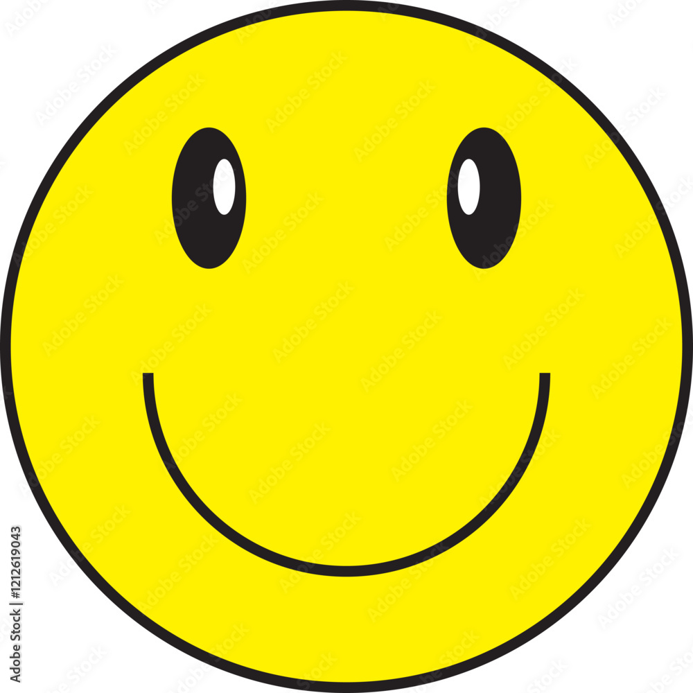 Fototapeta premium Smiley Face. Happy smiley emoji vector yellow. Vector happy circle face.