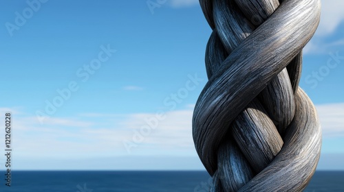 A large, twisted metal column reaching upward like a tree photo