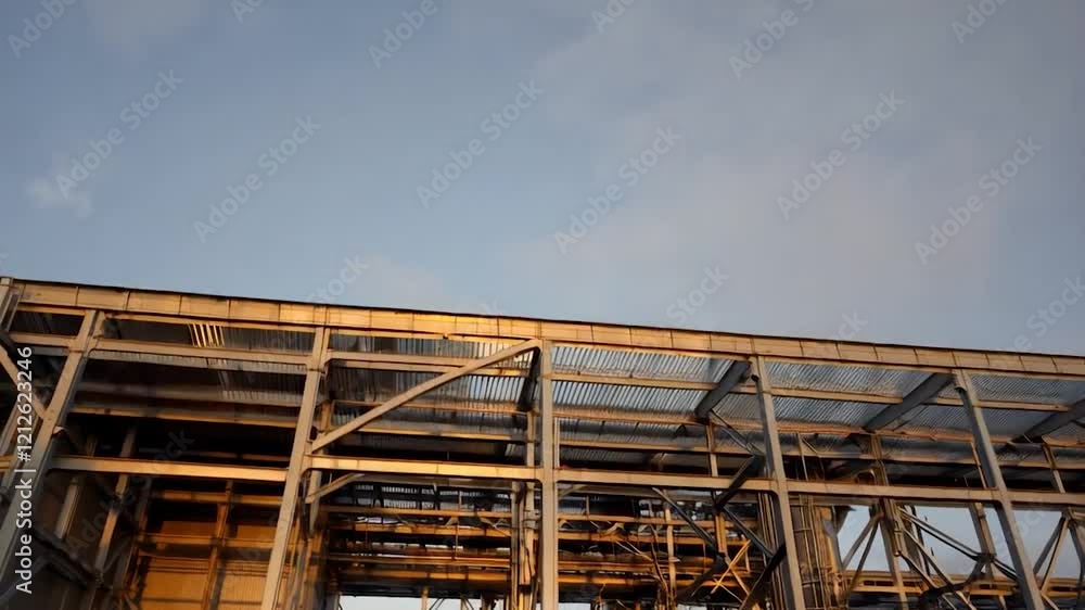 Industrial Sunset: Steel Structure at Golden Hour Industrial Sunset: Steel Structure at Golden Hour