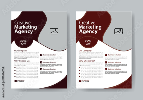 Creative Marketing Agency , 2 colour design layout templeate 