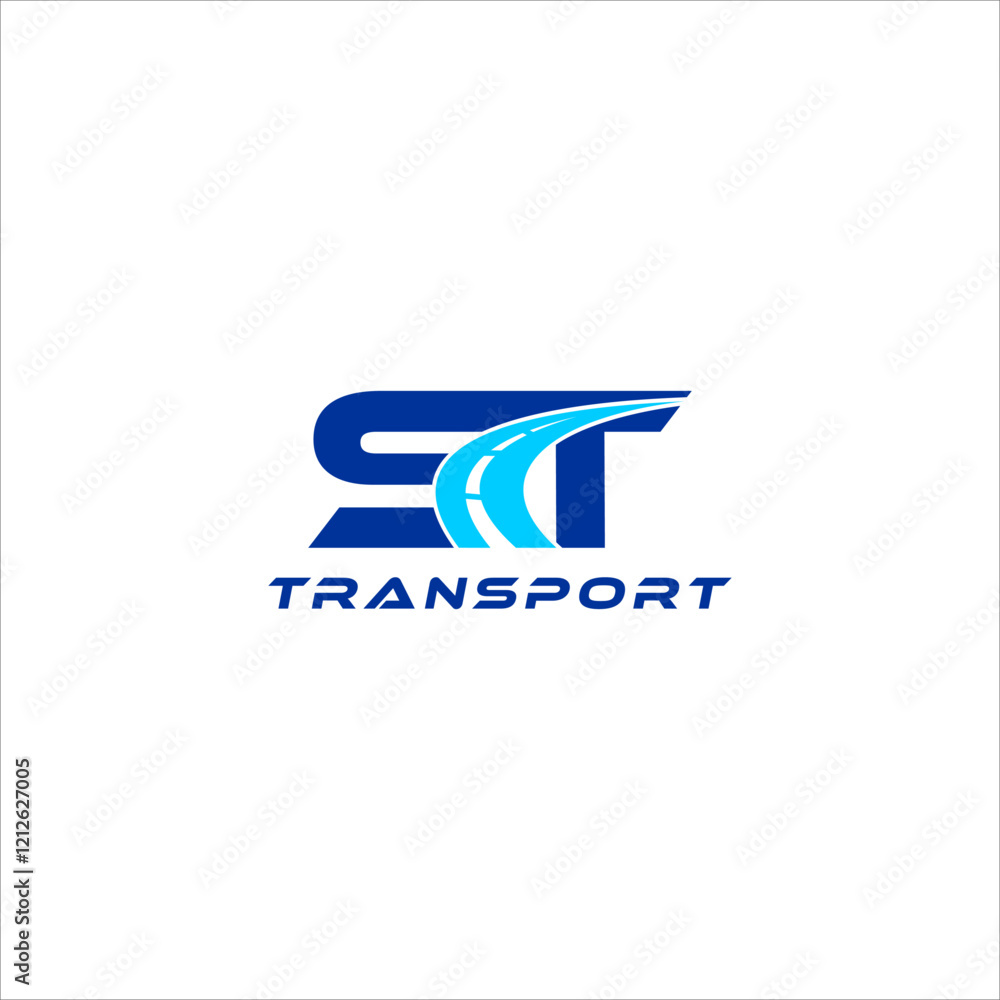 initial ST logo with road high way icon for transportation company initial ST logo with road high way icon for transportation company
