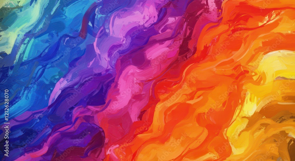 Vibrant Hues Abstract Painting: A mesmerizing abstract artwork featuring a dynamic interplay of rich, saturated colors. Swirls and waves of blue, purple, orange. Vibrant Hues Abstract Painting: A mesmerizing abstract artwork featuring a dynamic interplay of rich, saturated colors. Swirls and waves of blue, purple, orange.