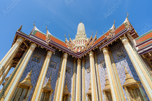 Photography Prasat Phra Thep Bidon in Wat Phra Kaew at Grand Palace in Bangkok, Thailand