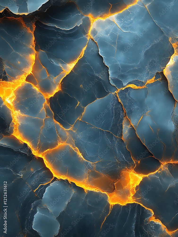 Glowing lava cracks in dark stone. Glowing lava cracks in dark stone.