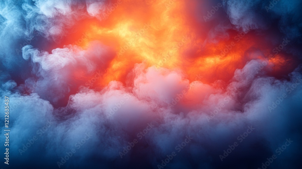Dramatic orange and blue clouds in a vibrant sky Dramatic orange and blue clouds in a vibrant sky