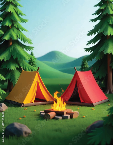 tent in the forest