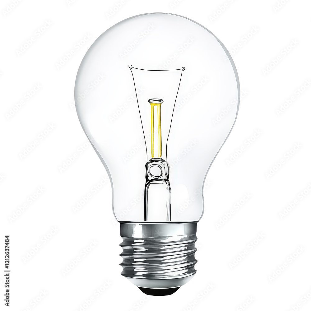 Light bulb illuminated on a black background creating a dramatic visual contrast in a minimalist setting isolated on transparent background. Light bulb illuminated on a black background creating a dramatic visual contrast in a minimalist setting isolated on transparent background.