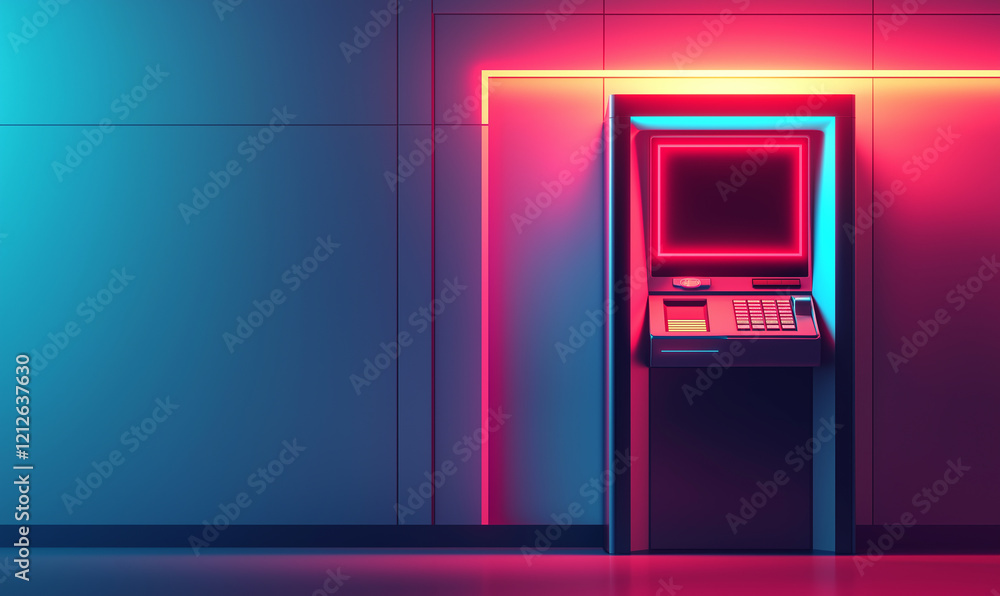 Digital investment strategies modern atms in urban environments banking technology neon aesthetics futuristic viewpoint Digital investment strategies modern atms in urban environments banking technology neon aesthetics futuristic viewpoint