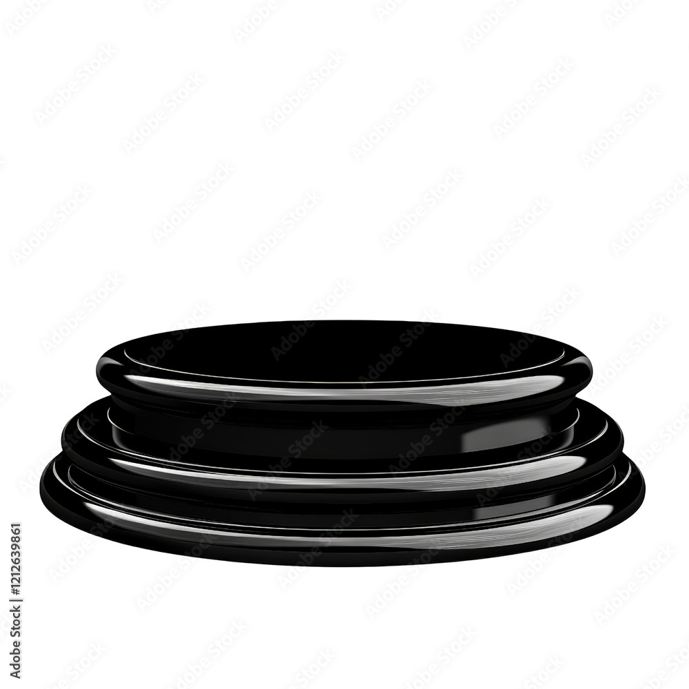 Black and white ring with a black band displayed on a neutral background for jewelry photography isolated on transparent background. Black and white ring with a black band displayed on a neutral background for jewelry photography isolated on transparent background.