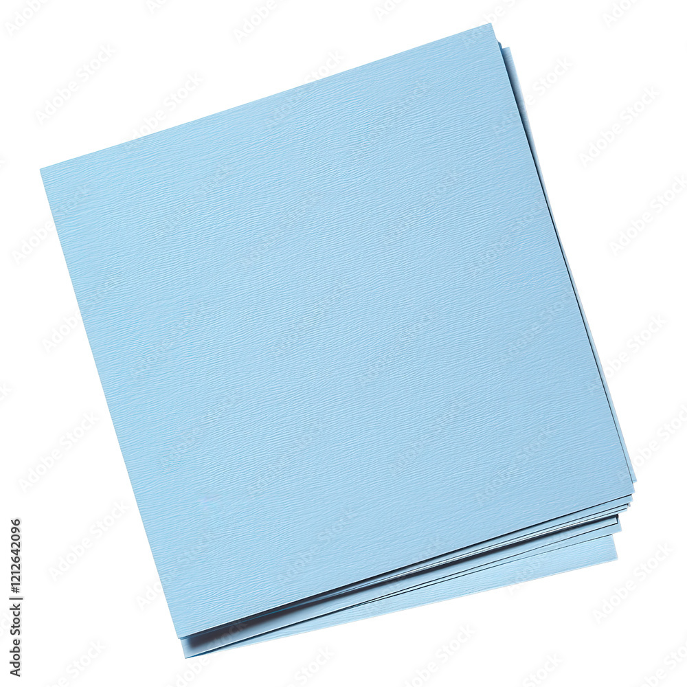 Stack of blue paper sheets arranged on a black background for creative or artistic purposes isolated on transparent background. Stack of blue paper sheets arranged on a black background for creative or artistic purposes isolated on transparent background.