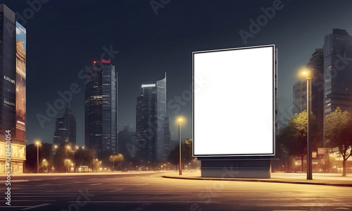 Blank Billboard Mockup in Urban Setting  Empty Advertisement Space in Cityscape