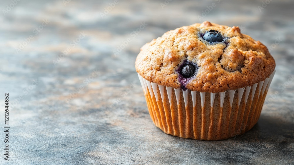 Freshly baked blueberry muffin on a rustic background Freshly baked blueberry muffin on a rustic background