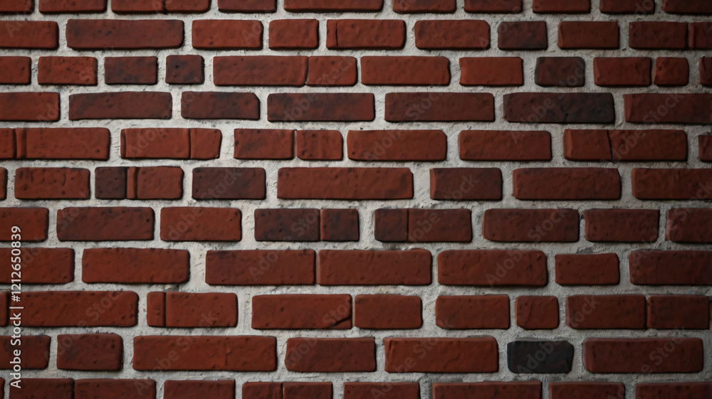Obraz premium Red Brick Wall, Red Brick Wall with Texture and Pattern, Old Red Brick Wall with vignette texture Background, Red Brick Wall Background