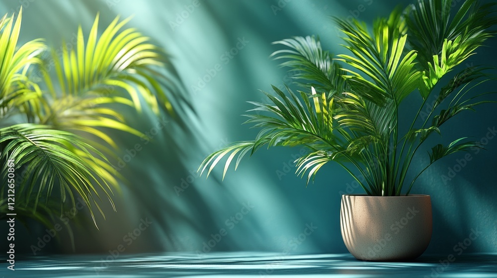 Obraz premium Modern indoor plants in ceramic pots by a window