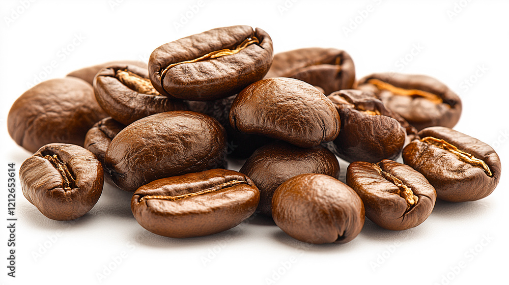 Roasted Coffee Beans on White Background Roasted Coffee Beans on White Background