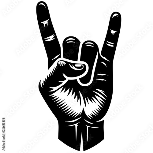 Rock n roll hand silhouette