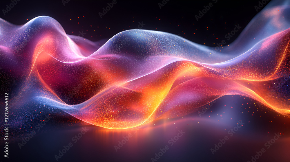 Fototapeta premium A Iridescent Hologram Texture And Chrome Foil wave 