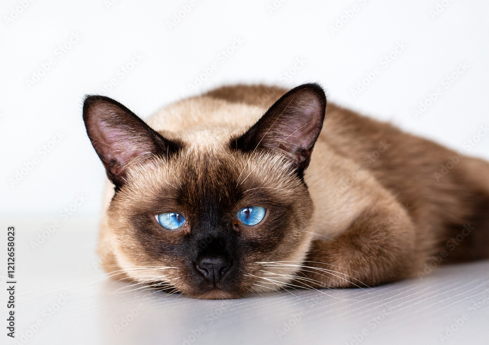 Fotografie Pet animal; cute siamese cat