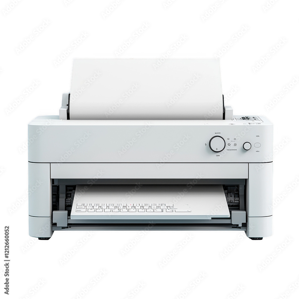 a white printer with a white cover ,isolated on transparent background. a white printer with a white cover ,isolated on transparent background.