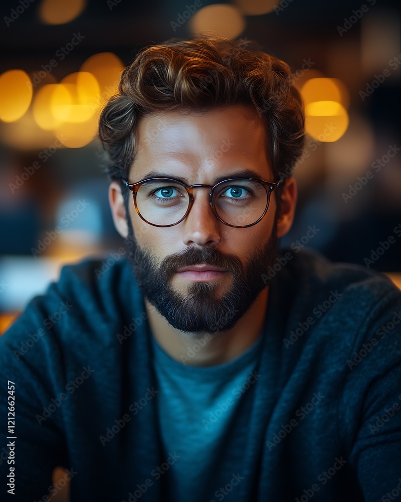 Portrait of a handsome man with glasses and beard. (1) Portrait of a handsome man with glasses and beard. (1)