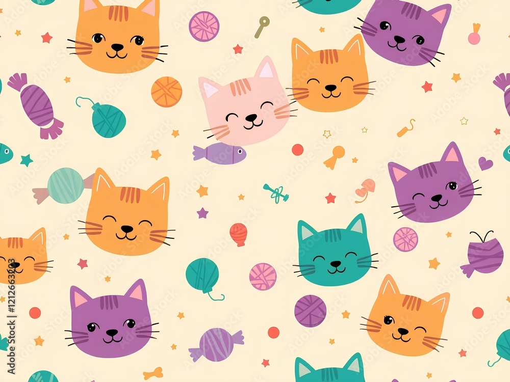 seamless background with cats seamless background with cats
