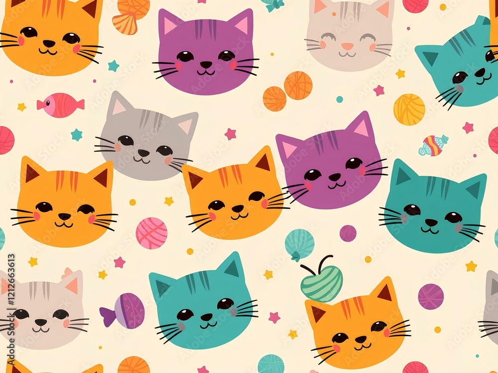 seamless pattern with cat seamless pattern with cat