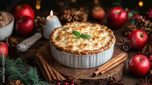 Rustic Apple Pie Festive Table Setting photo