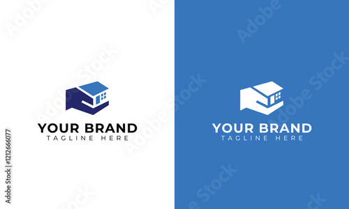 Abstract house hands logo design template. Premium real estate sign. Universal protection care home realty business vector icon. Negative space idea logotype