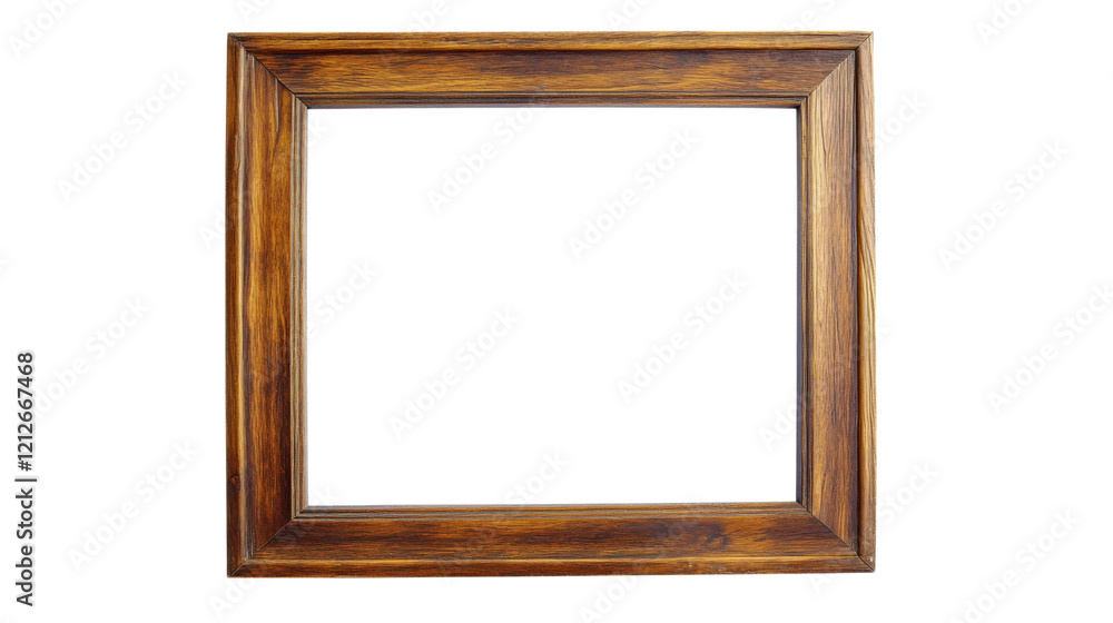Wooden picture frame, isolated on transparent background Wooden picture frame, isolated on transparent background