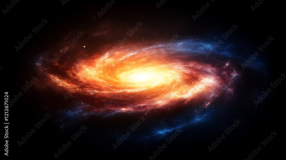 Fototapeta premium stunning depiction of galaxy in motion with vibrant colors and swirling patterns, evoking sense of wonder and vastness of universe