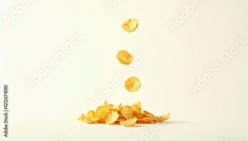 Potato chips isolated on white background photo