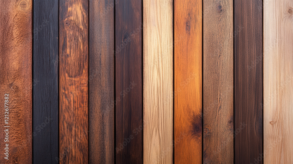 Obraz premium Discover premium quality wooden planks in diverse shades for elegant home interiors, flooring, or furniture projects. Perfect craftsmanship.