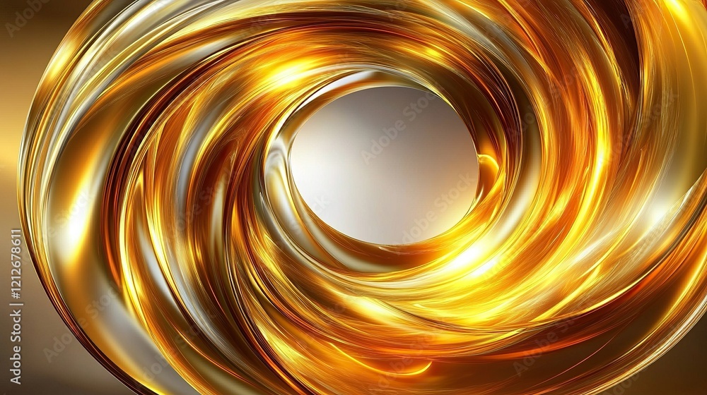 A swirling golden and amber circular design with soft fluid textures A swirling golden and amber circular design with soft fluid textures