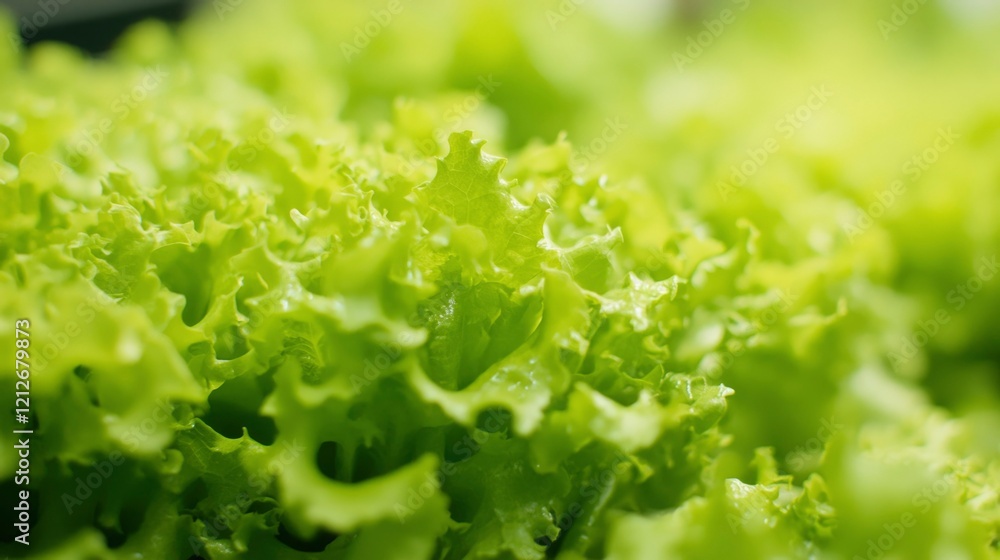 Fresh Green Lettuce Leaves Close Up View Fresh Green Lettuce Leaves Close Up View