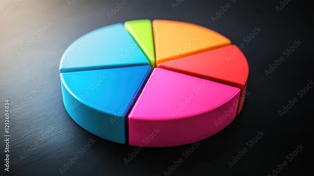 Colorful Three Dimensional Pie Chart Data Visualization Colorful Three Dimensional Pie Chart Data Visualization