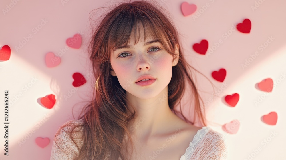 Valentines Day Inspiration, Blush Pink Background, Heart Decorations, Minimalist Design, Soft Shadows, Romantic Concept Valentines Day Inspiration, Blush Pink Background, Heart Decorations, Minimalist Design, Soft Shadows, Romantic Concept